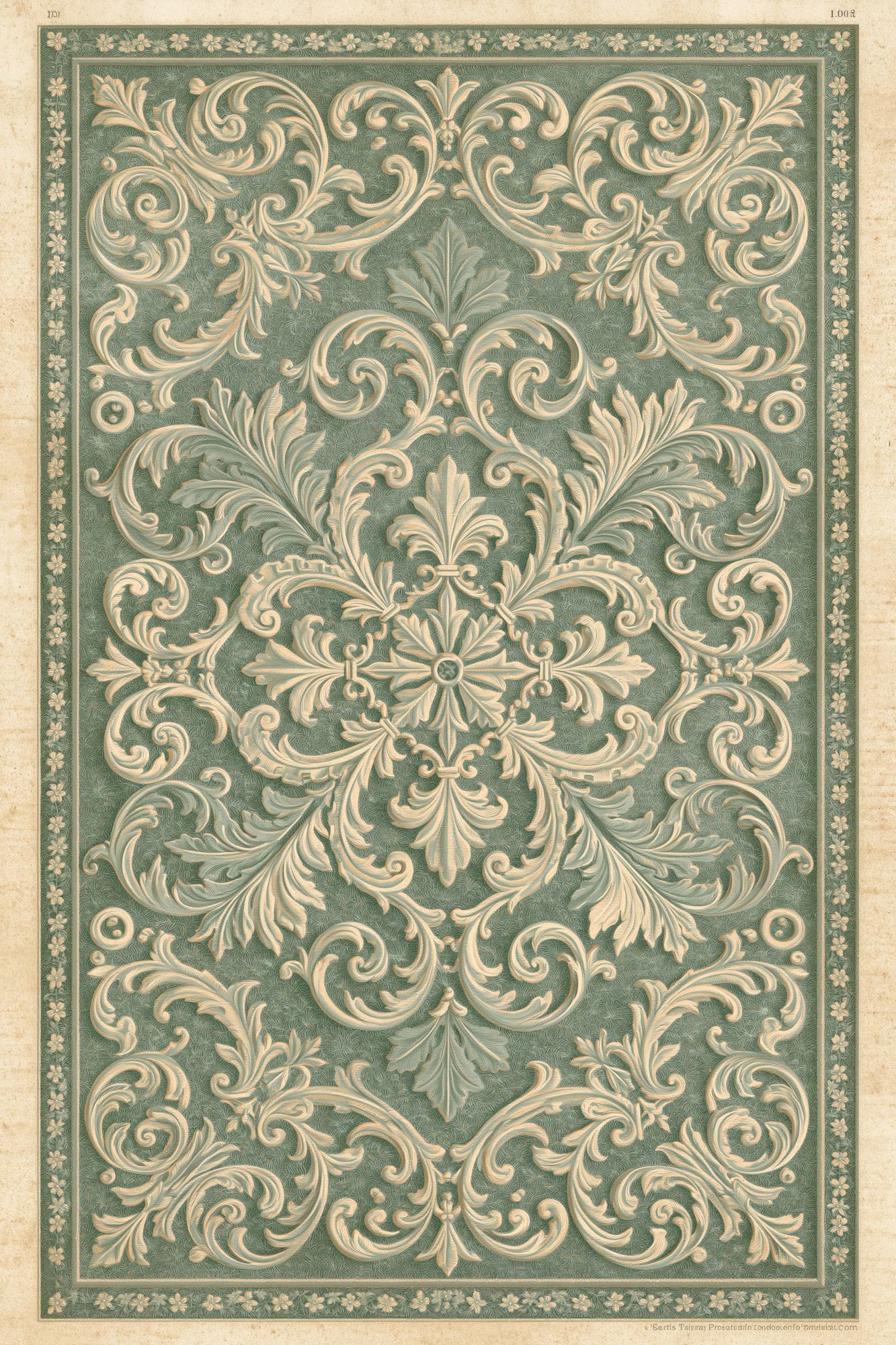 Ornate Baroque Scrollwork Print. poster — vintage art