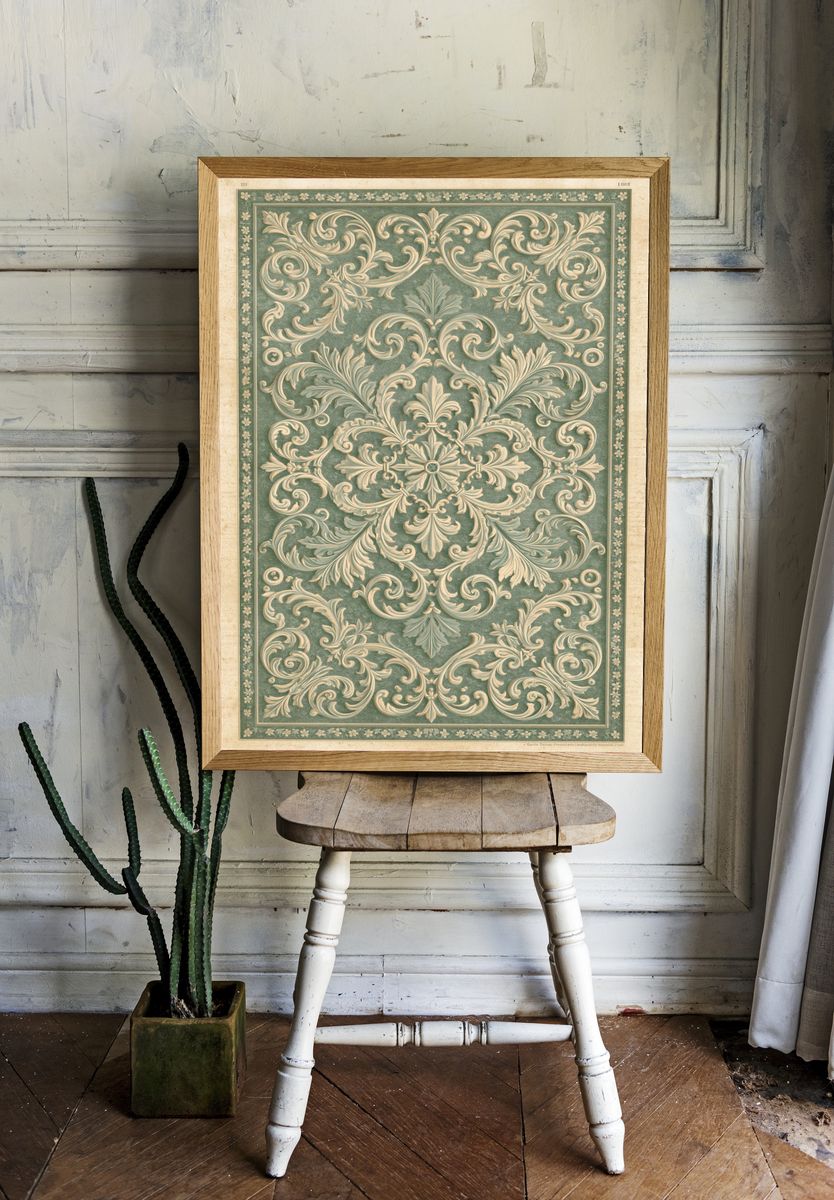 Ornate Baroque Scrollwork Print. room preview