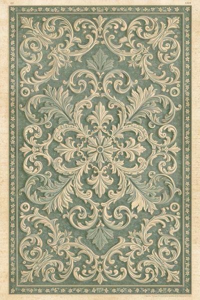 Ornate Baroque Scrollwork Print.