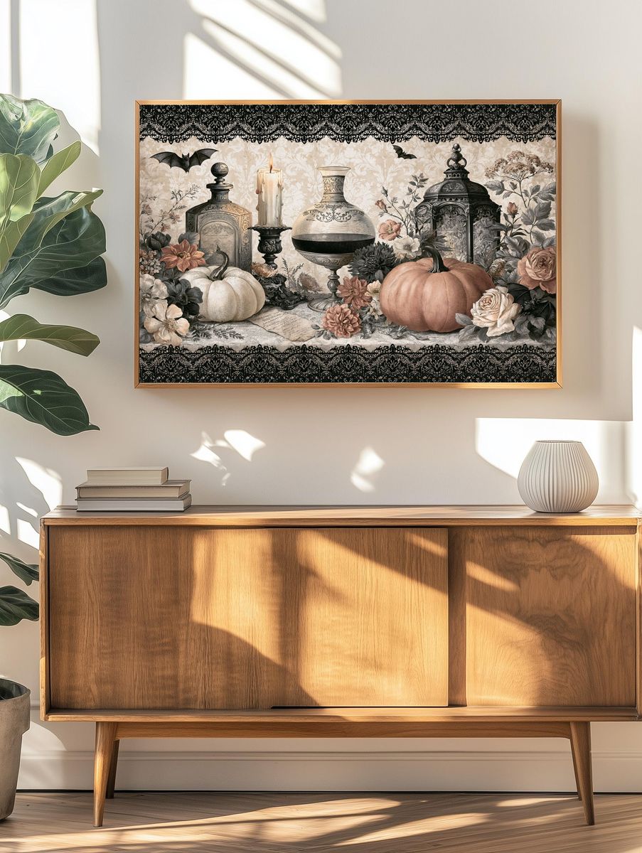 Halloween Still Life Vintage Poster. — room view 3