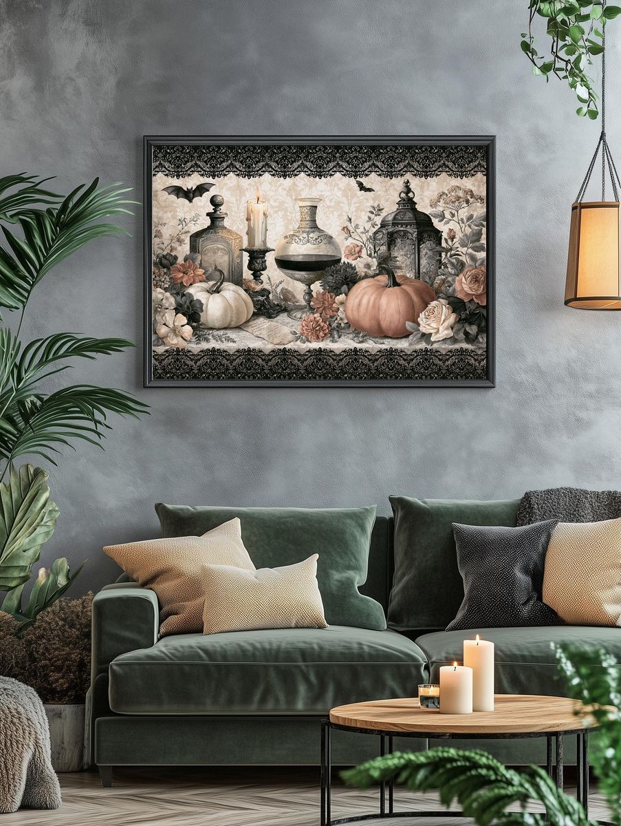 Halloween Still Life Vintage Poster. — room view 4