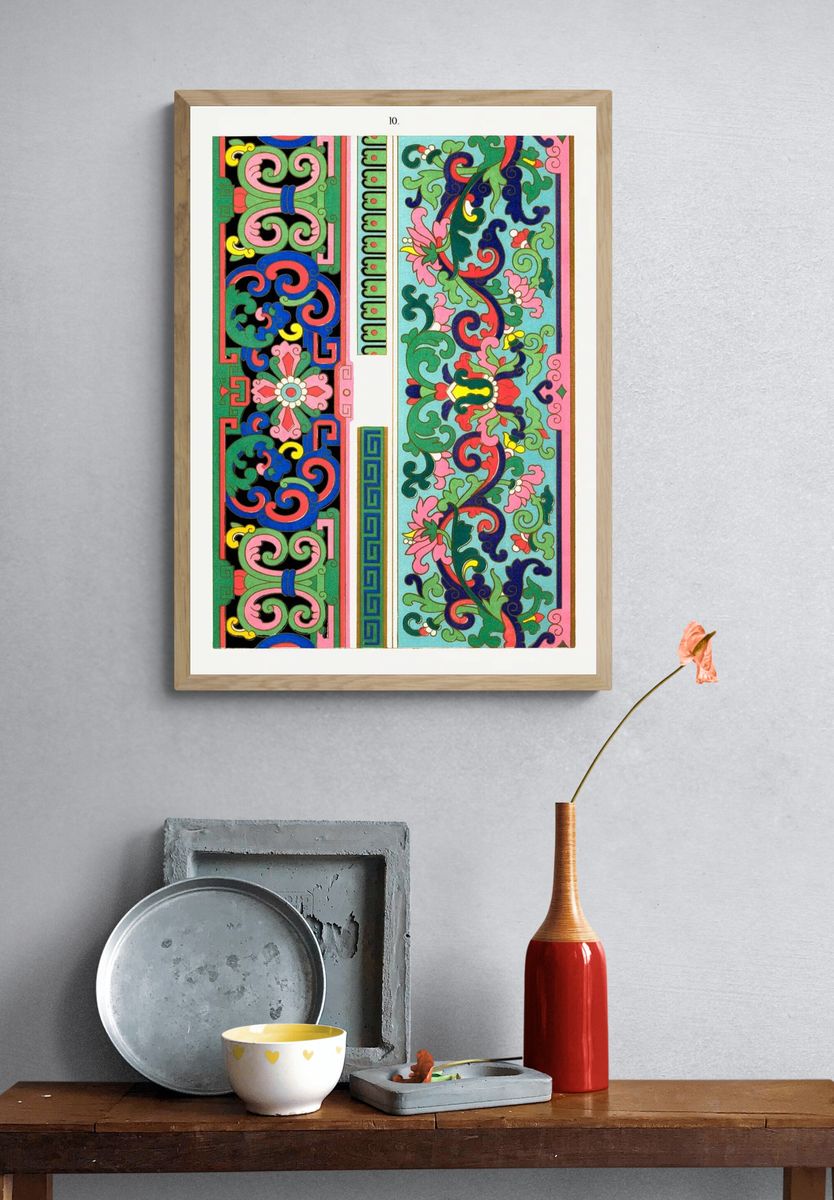Ornamental Floral Pattern Vintage Print. — room view 3