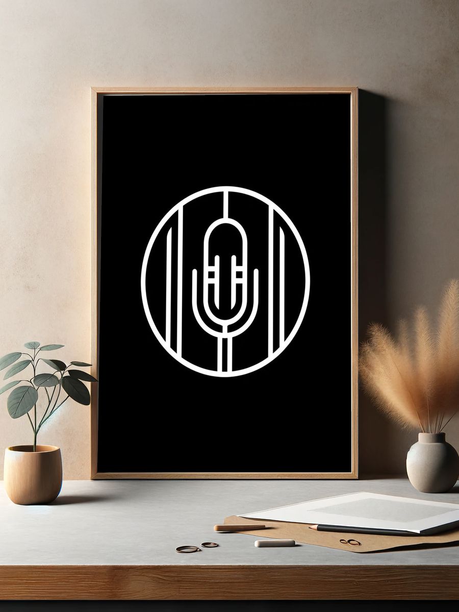 Art Deco Microphone Poster. — room view 2