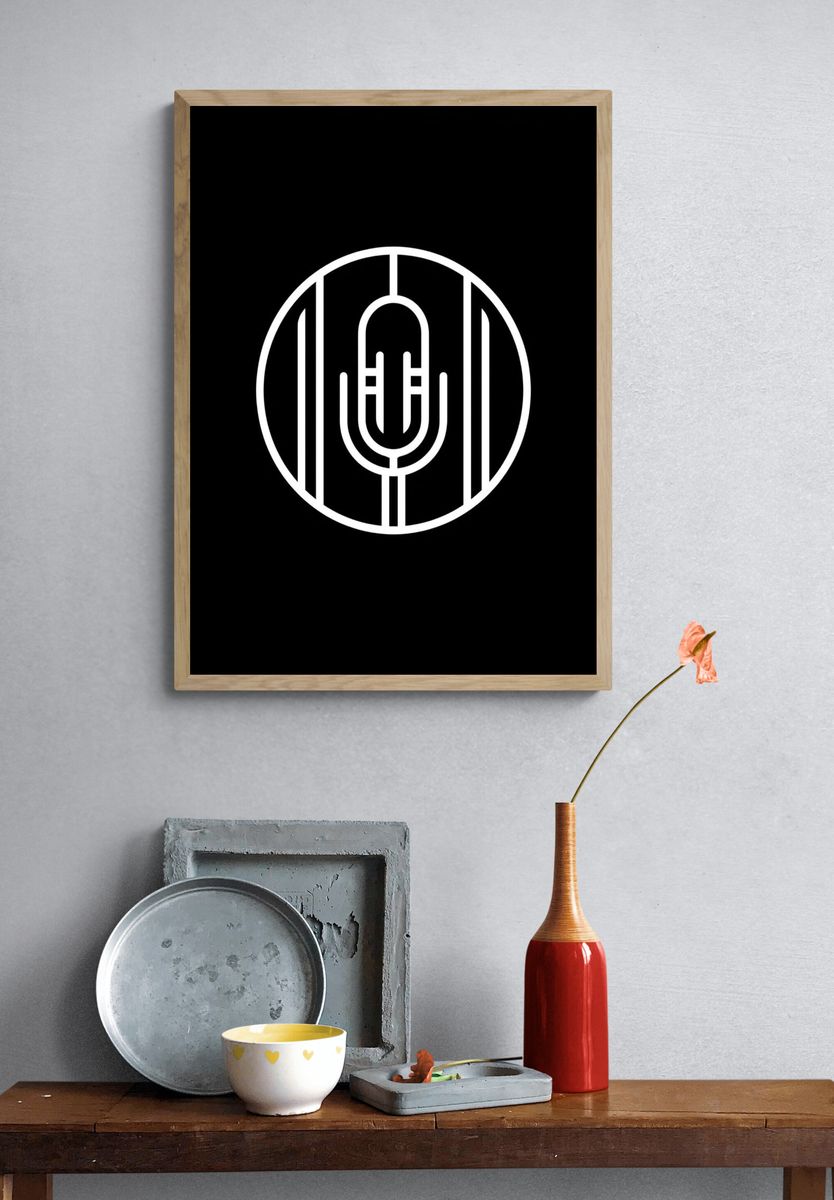 Art Deco Microphone Poster. — room view 3