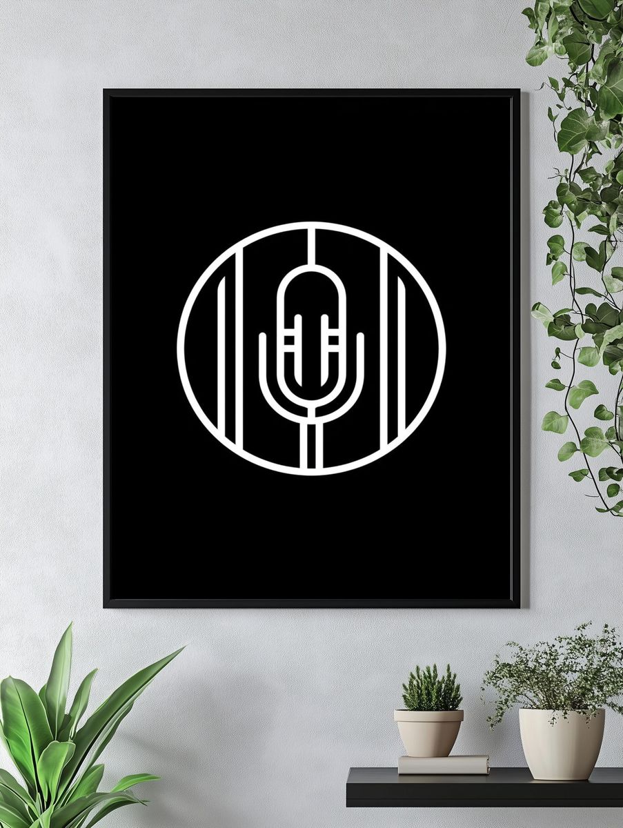 Art Deco Microphone Poster. — room view 4