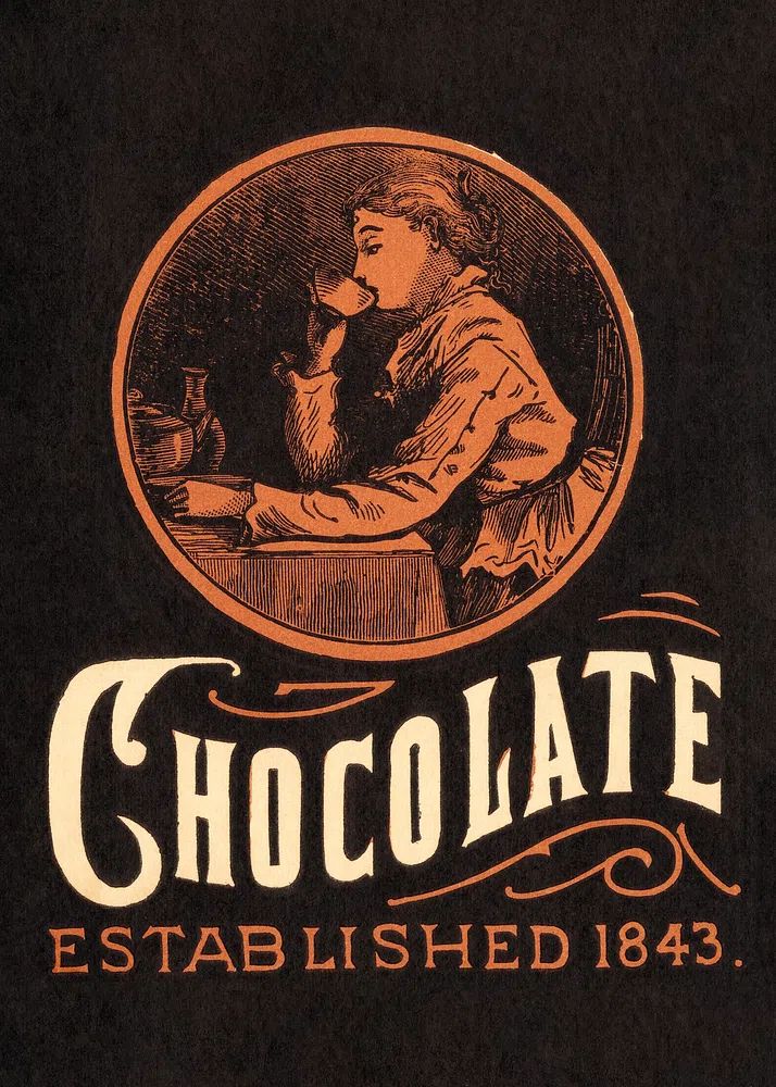 Webb's Chocolate (1843) chromolithograph art. poster detail