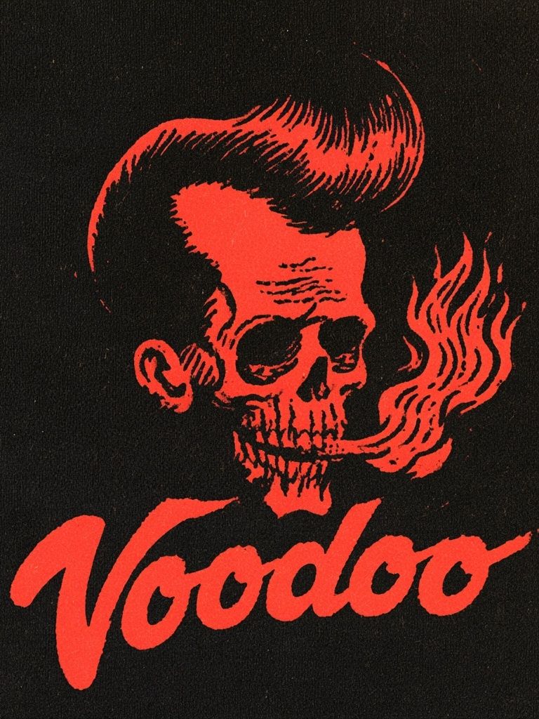 Voodoo Skull Typography Poster. poster detail