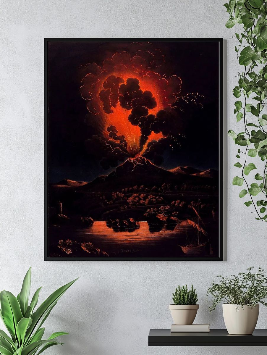 Eruption Mount Etna night; people. — room view 4