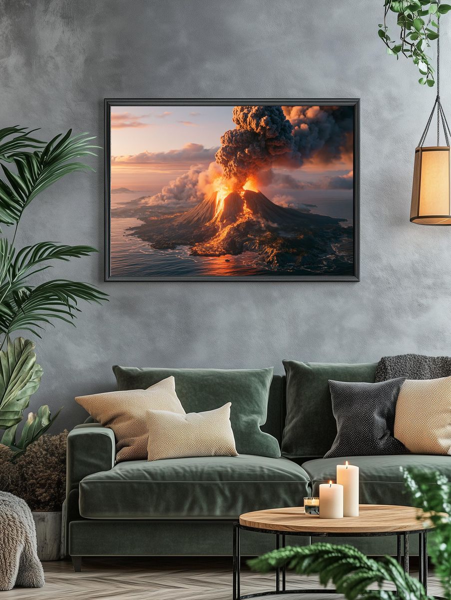Volcanic Eruption Photography Poster. — room view 4