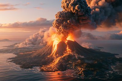 Volcanic Eruption Photography Poster.