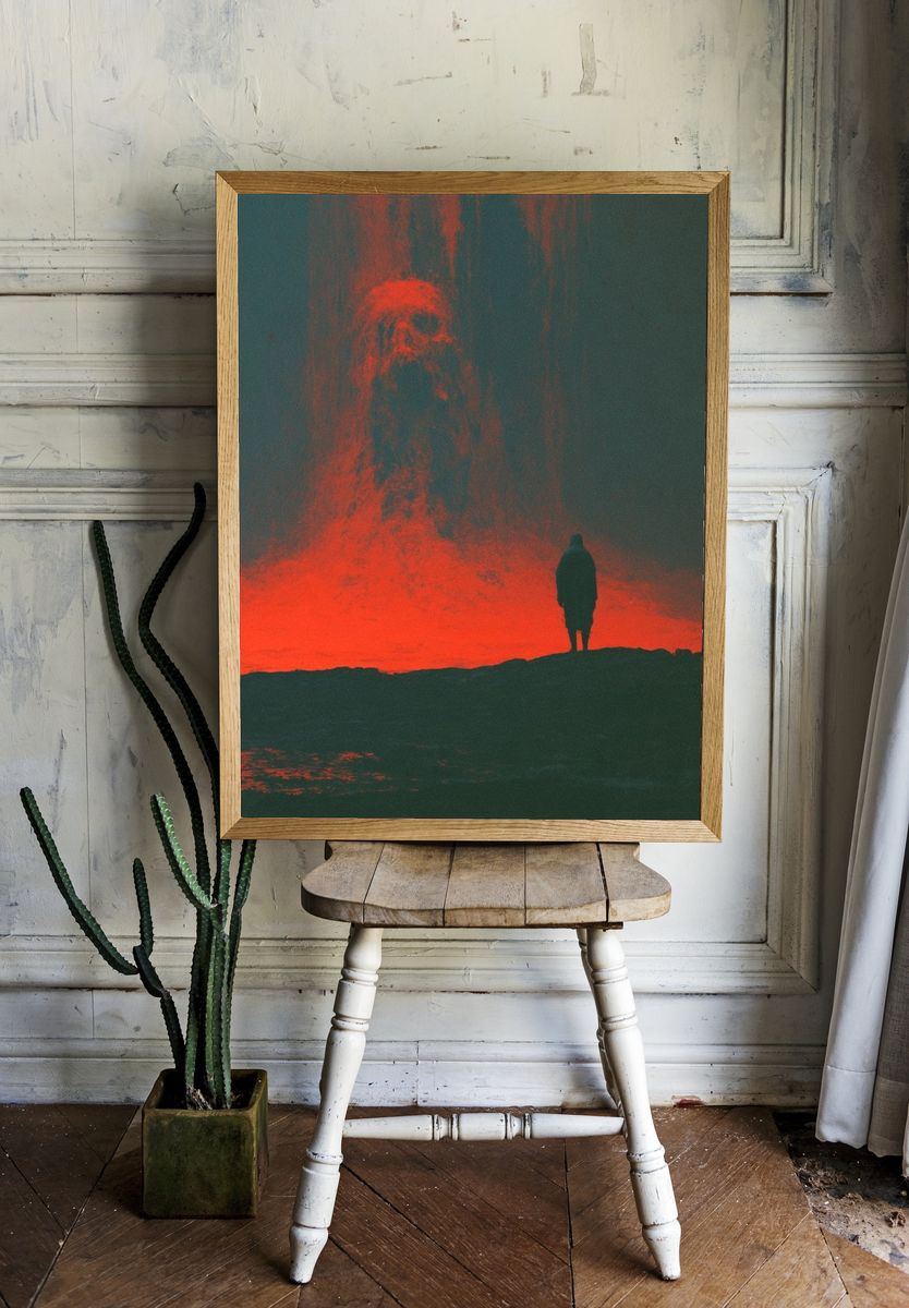 Volcanic Silhouette Photography Poster. room preview