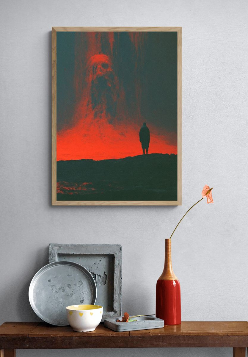 Volcanic Silhouette Photography Poster. — room view 3