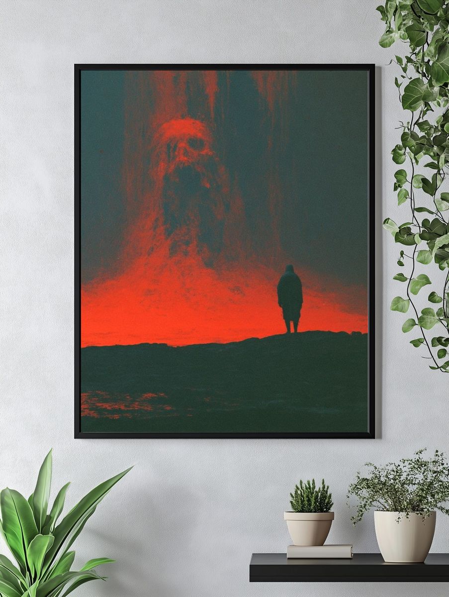 Volcanic Silhouette Photography Poster. — room view 4