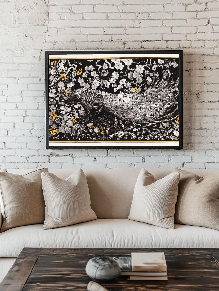 Peacock and Ivy — Vintage Print room preview