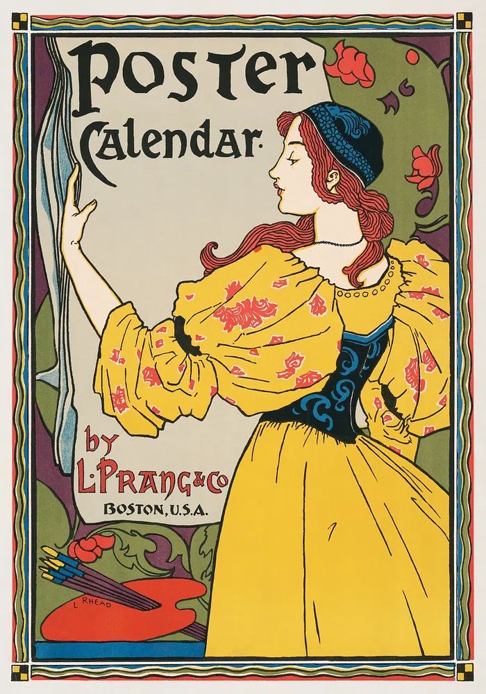 Vintage Poster Calendar Print. poster detail