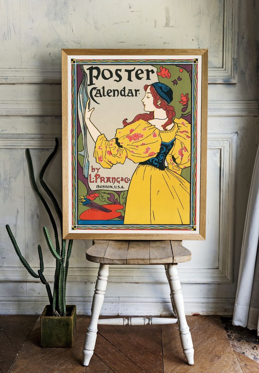 Vintage Poster Calendar Print. room preview