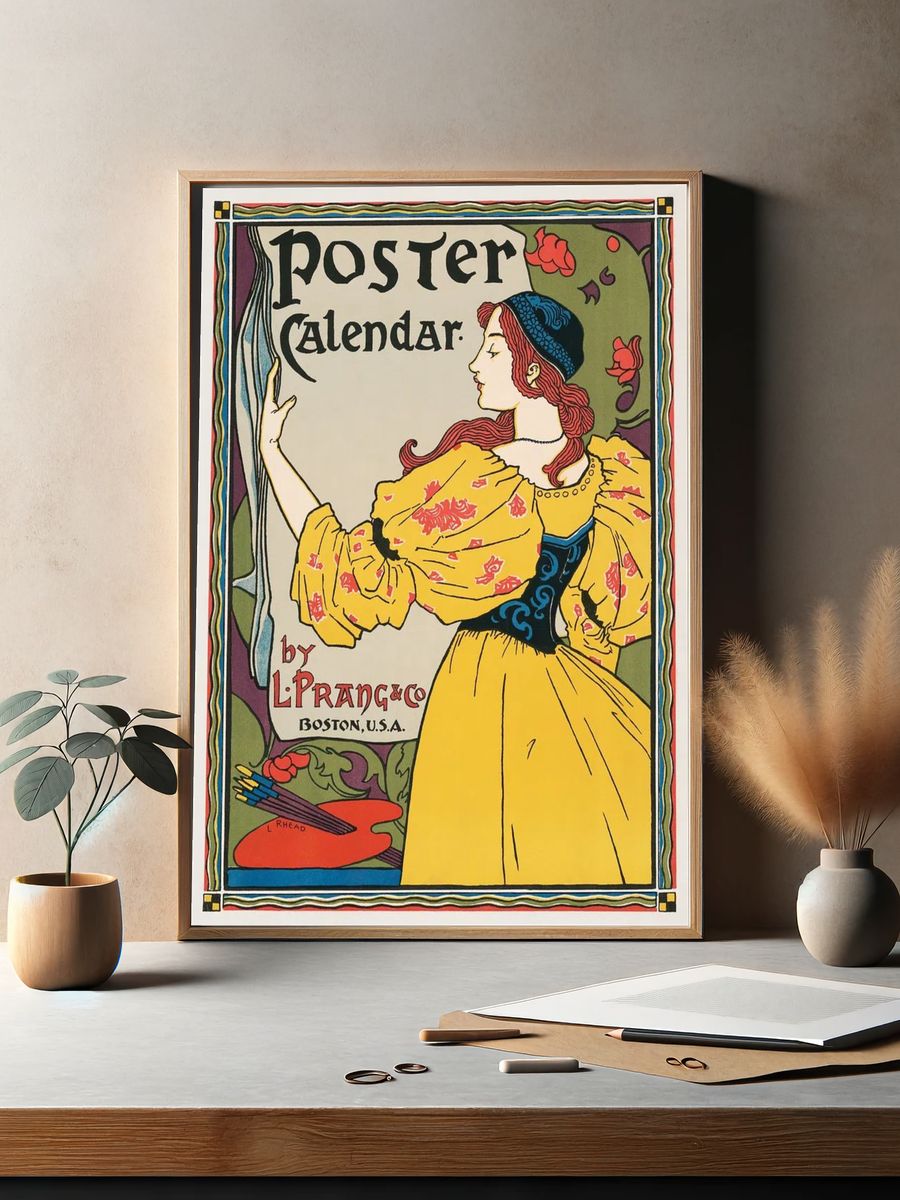 Vintage Poster Calendar Print. — room view 2