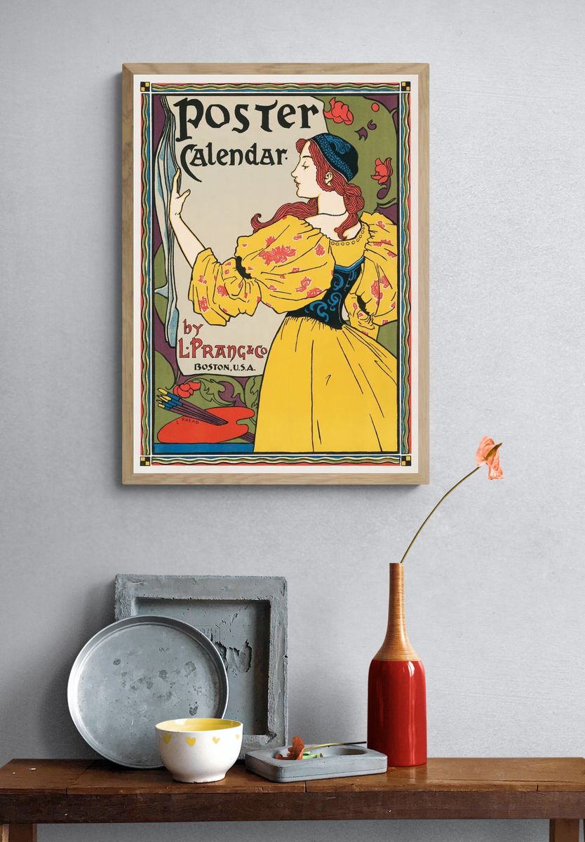 Vintage Poster Calendar Print. — room view 3