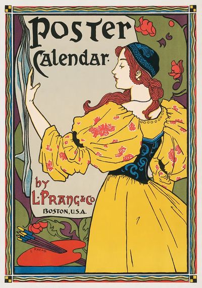 Vintage Poster Calendar Print.