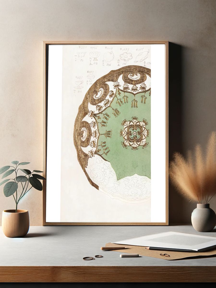 Ornate Plate Design — Vintage Print. — room view 2