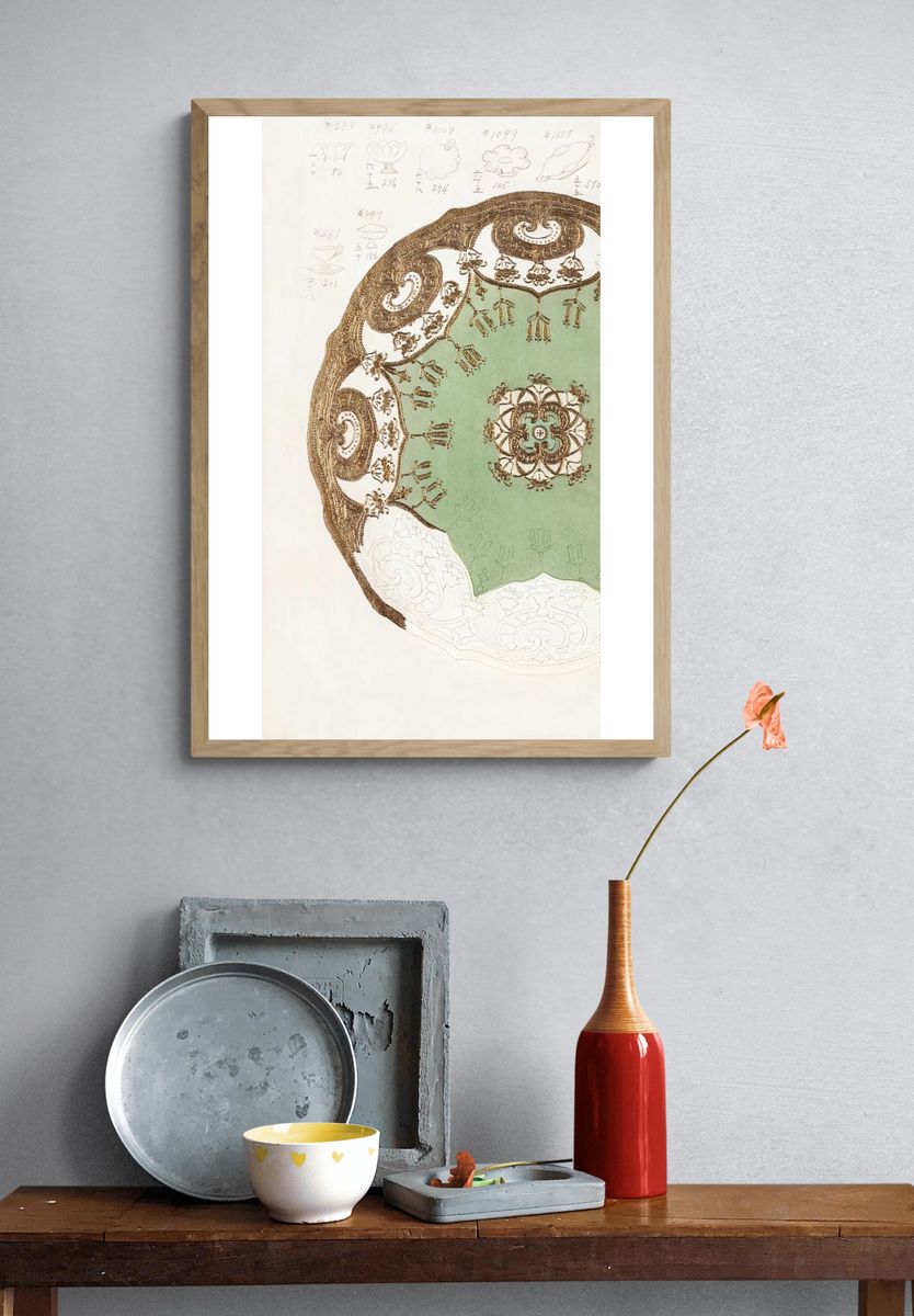 Ornate Plate Design — Vintage Print. — room view 3