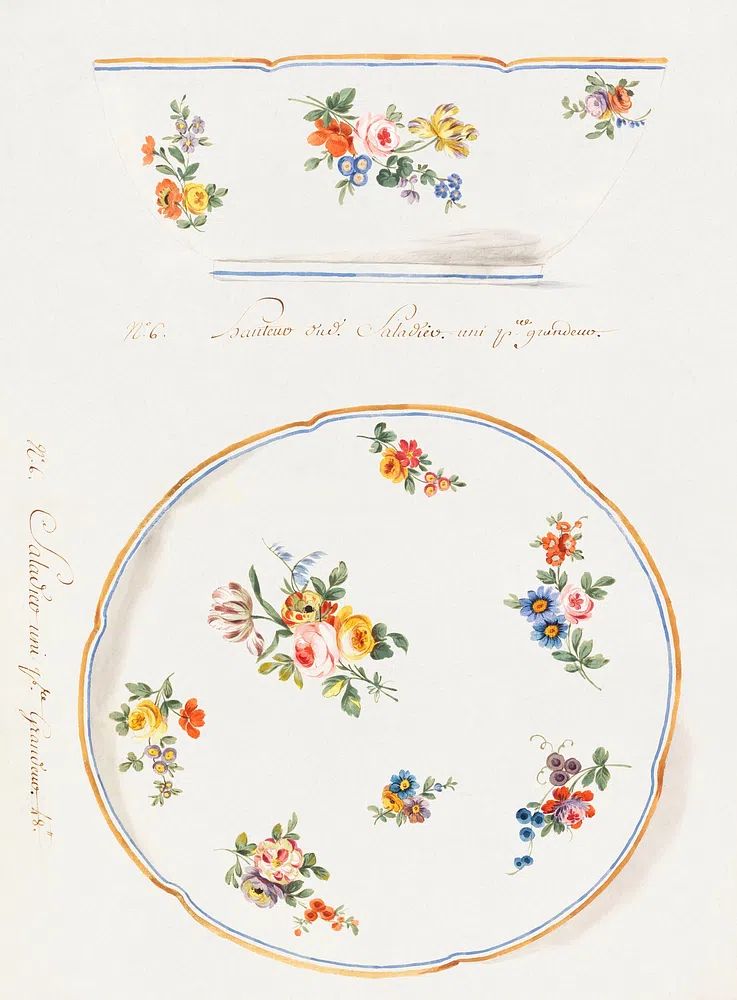Floral Porcelain Design — Vintage Print. poster — vintage art