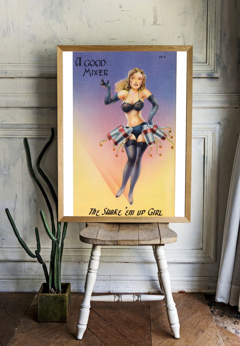 The Shake 'Em Up Girl — Vintage Print. room preview