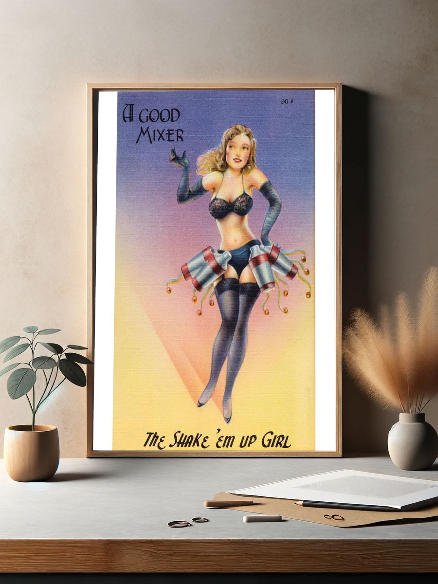 The Shake 'Em Up Girl — Vintage Print. — room view 2