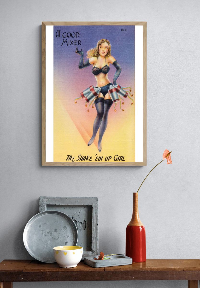The Shake 'Em Up Girl — Vintage Print. — room view 3