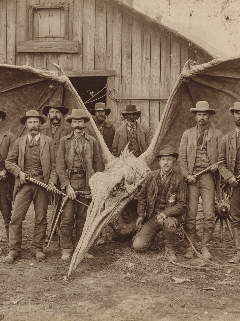 Vintage Pterosaur Hunters — Vintage Print. poster — vintage art