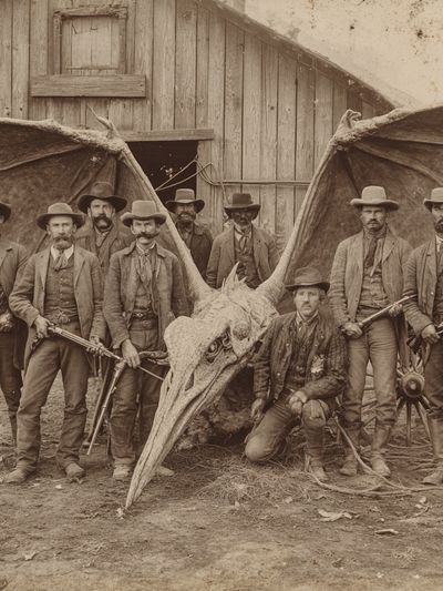 Vintage Pterosaur Hunters — Vintage Print
