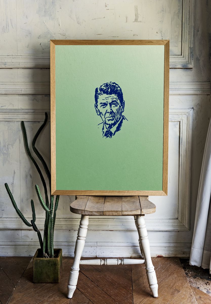 Vintage Portrait Sketch Poster. — room view 1