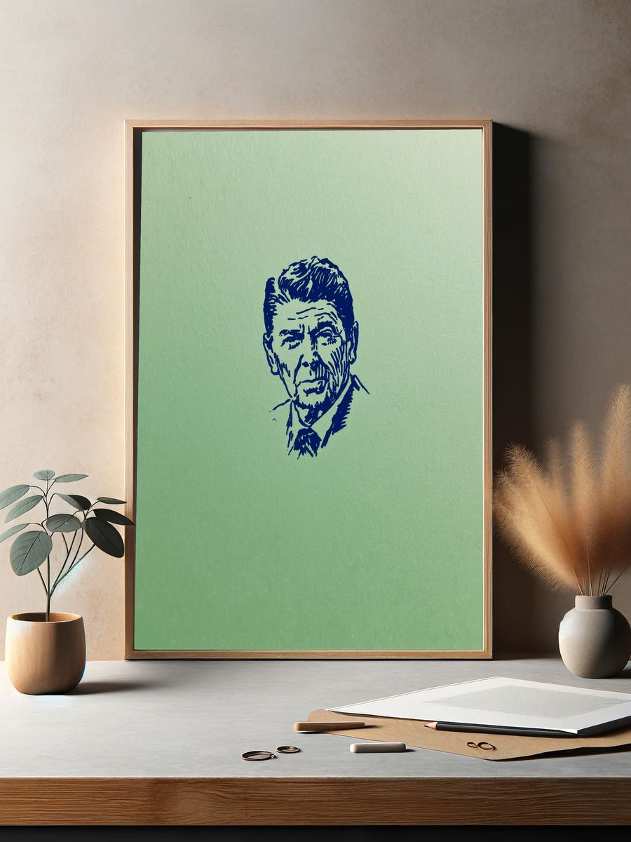 Vintage Portrait Sketch Poster. — room view 2