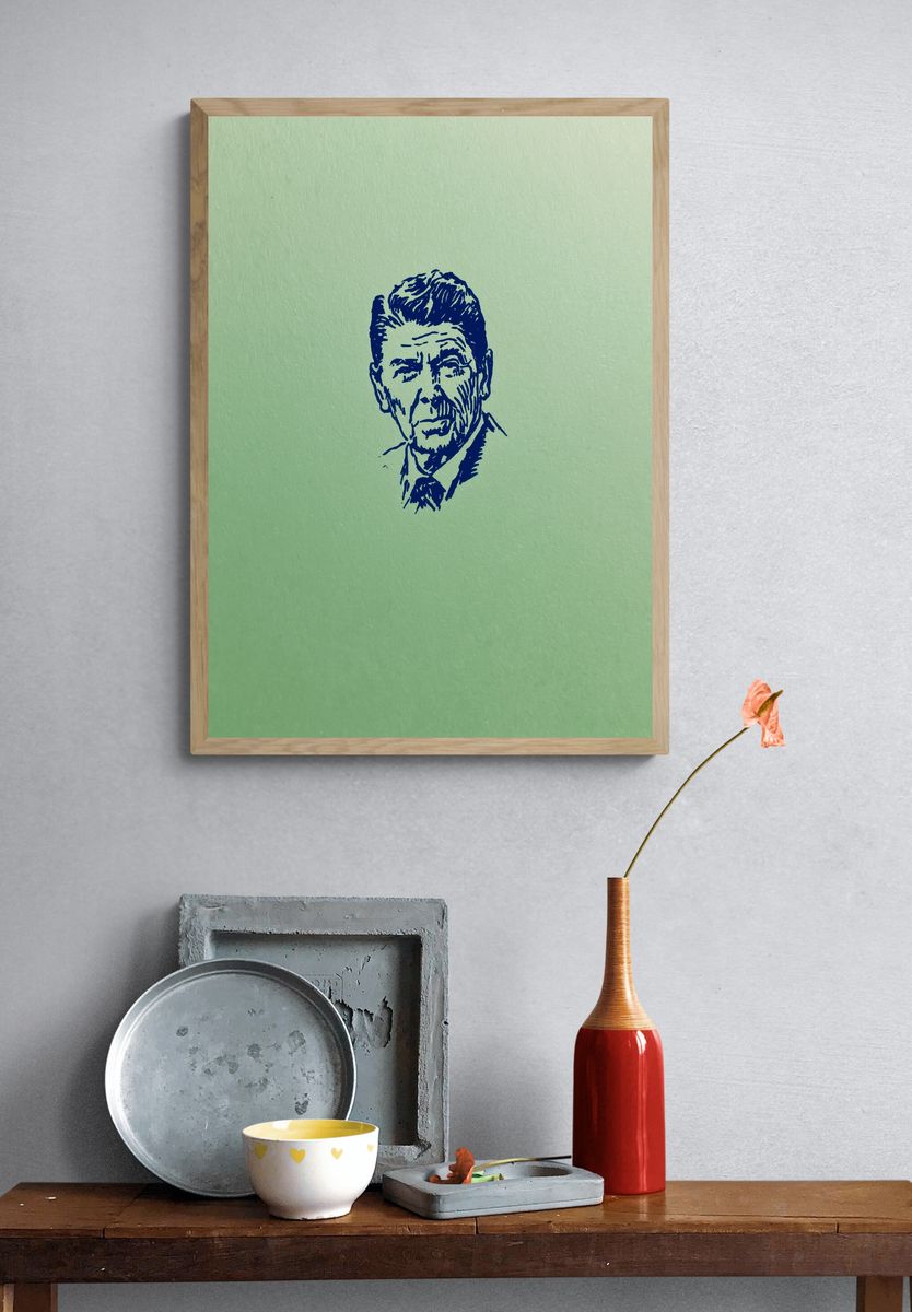 Vintage Portrait Sketch Poster. — room view 3