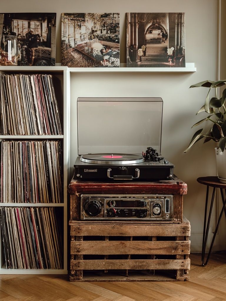 Vintage Record Player — Retro Print. poster detail