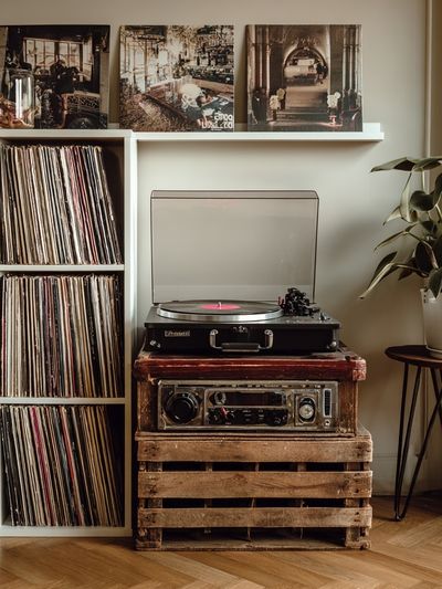 Vintage Record Player — Retro Print.