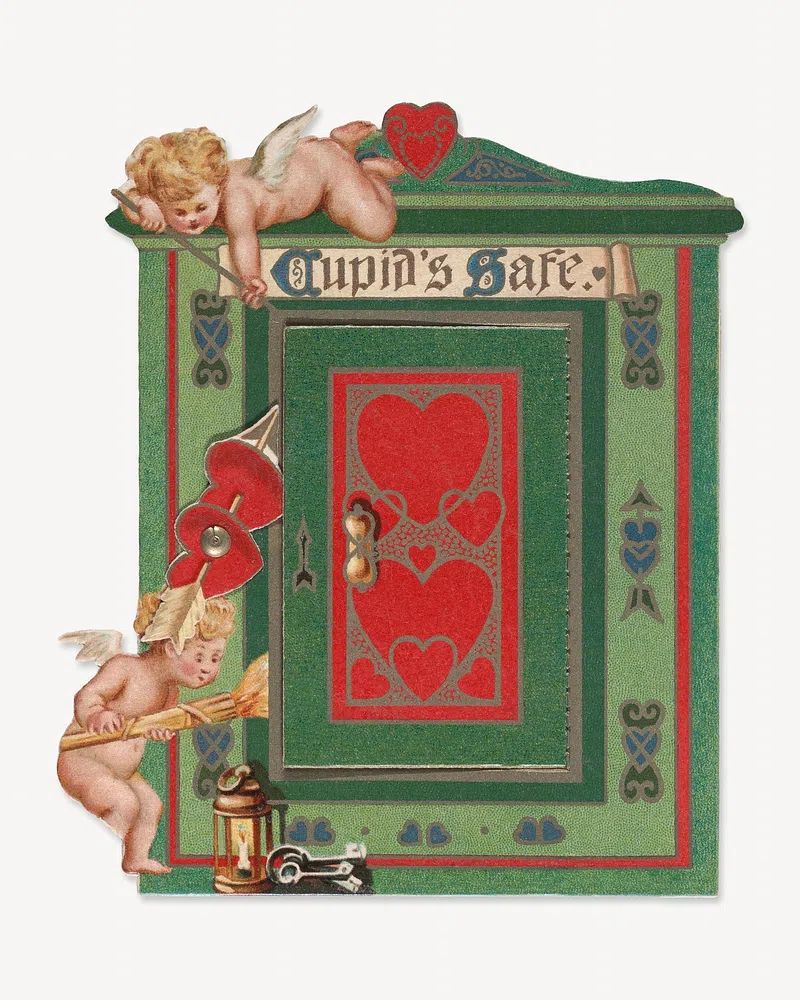 Cupid's Safe — Vintage Print. poster detail