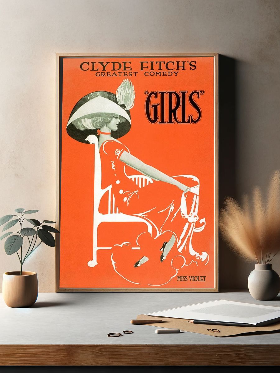 Girls — Vintage Print. — room view 2