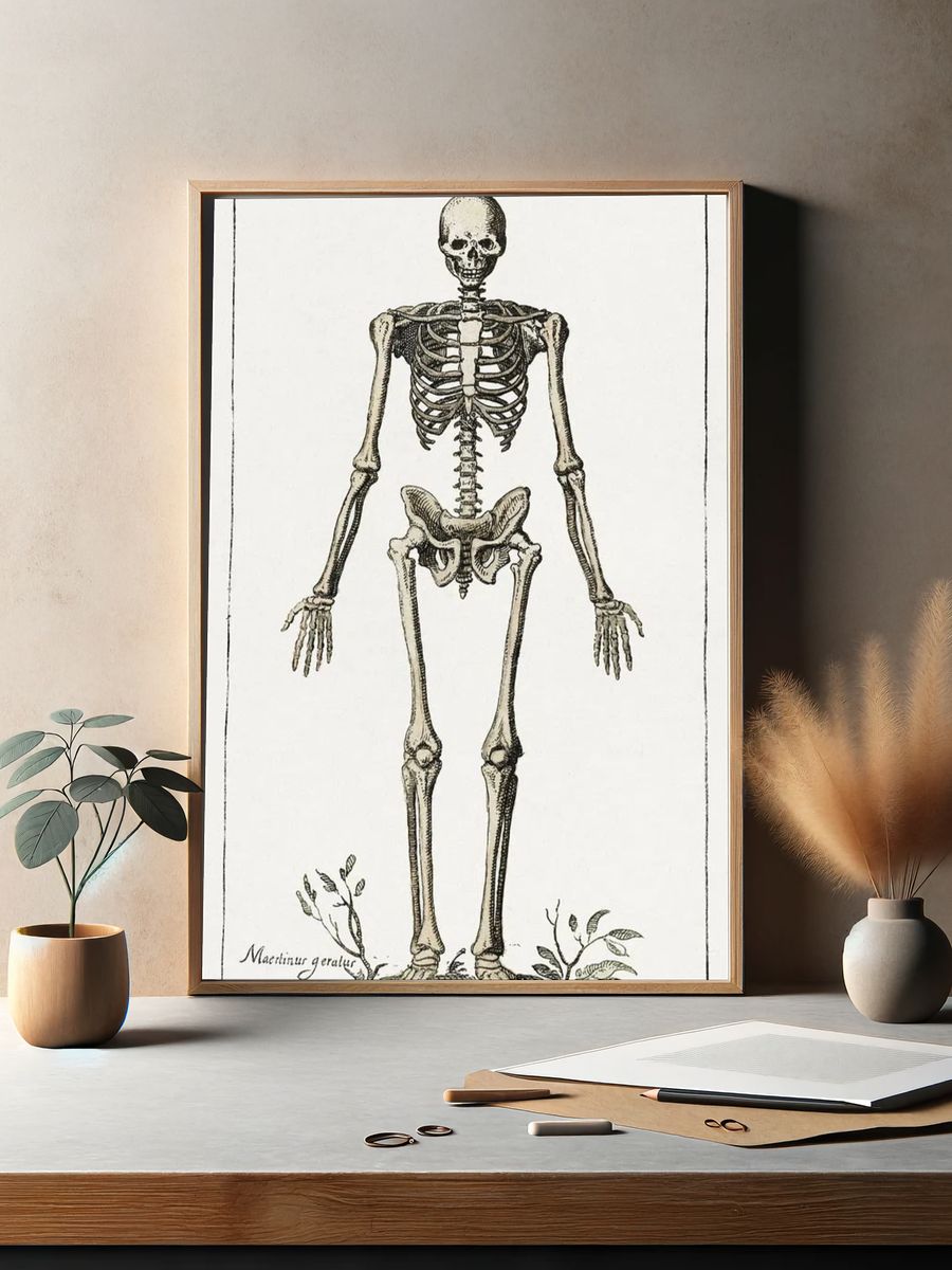Human Skeleton — Vintage Print. — room view 2