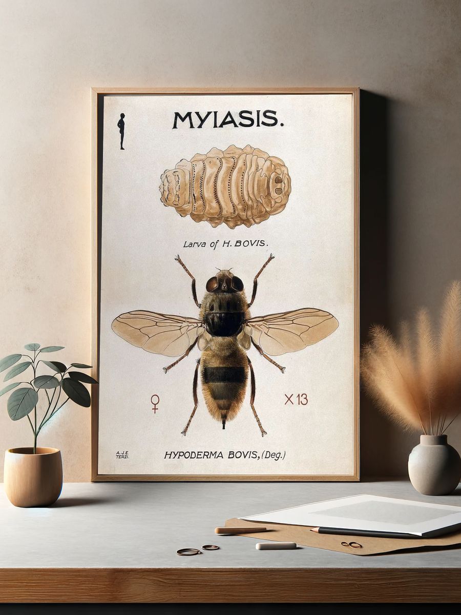 Hypoderma Bovis — Vintage Print. — room view 2