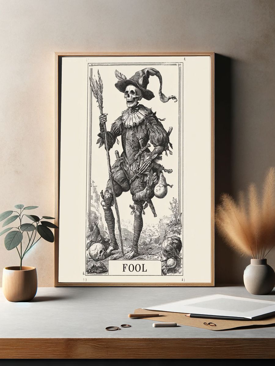 Fool Skeleton — Vintage Print. — room view 2