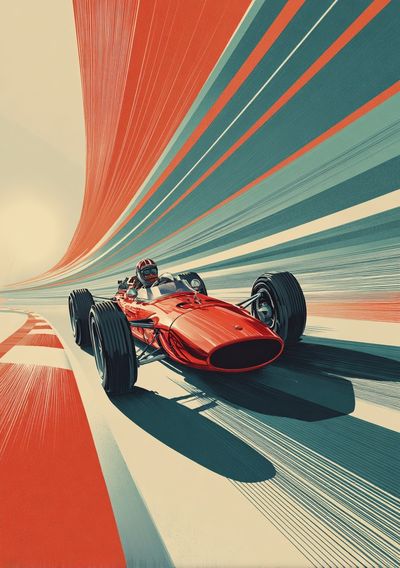 Vintage Racing Car — Retro Print. poster