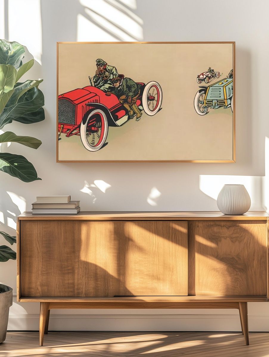 Vintage Racing Cars Poster. — room view 3