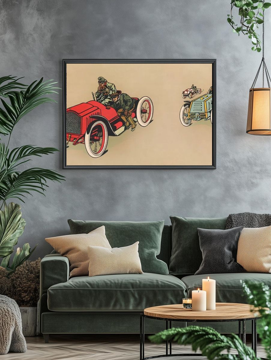 Vintage Racing Cars Poster. — room view 4