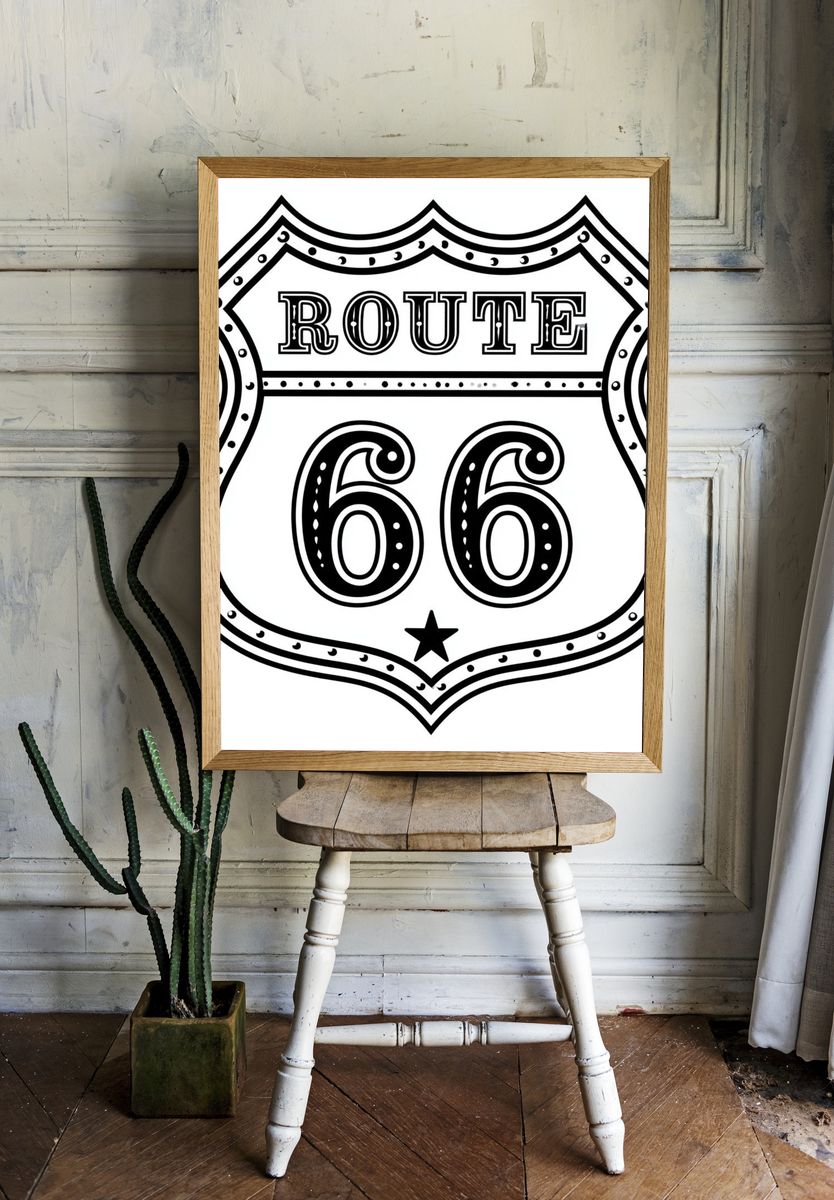 Route 66 Highway Sign Poster. room preview