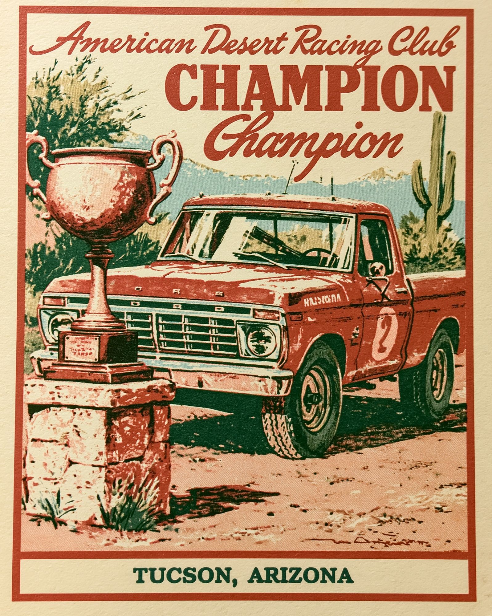 American Desert Racing Club Vintage Poster. poster detail