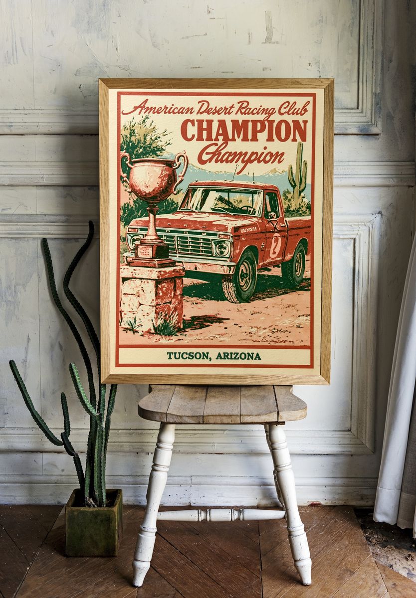 American Desert Racing Club Vintage Poster. — room view 1
