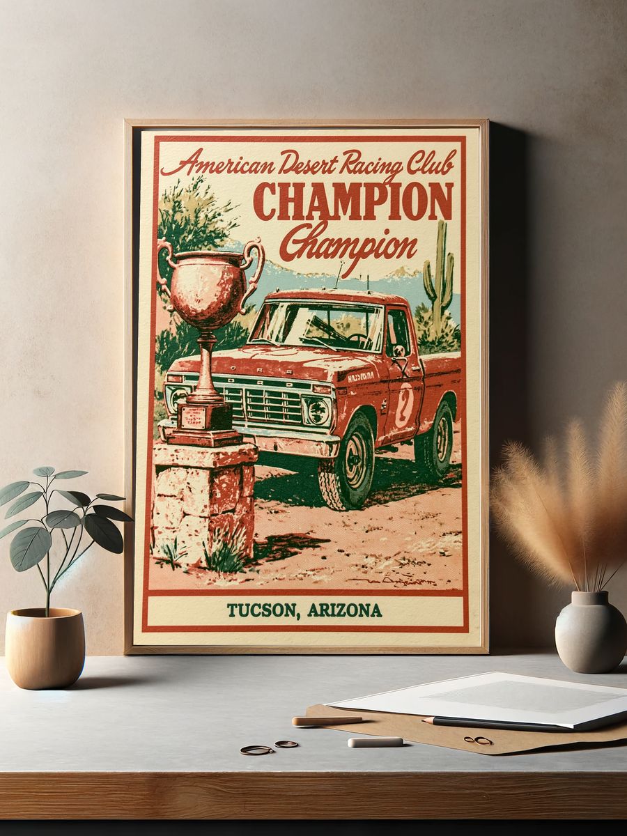 American Desert Racing Club Vintage Poster. — room view 2
