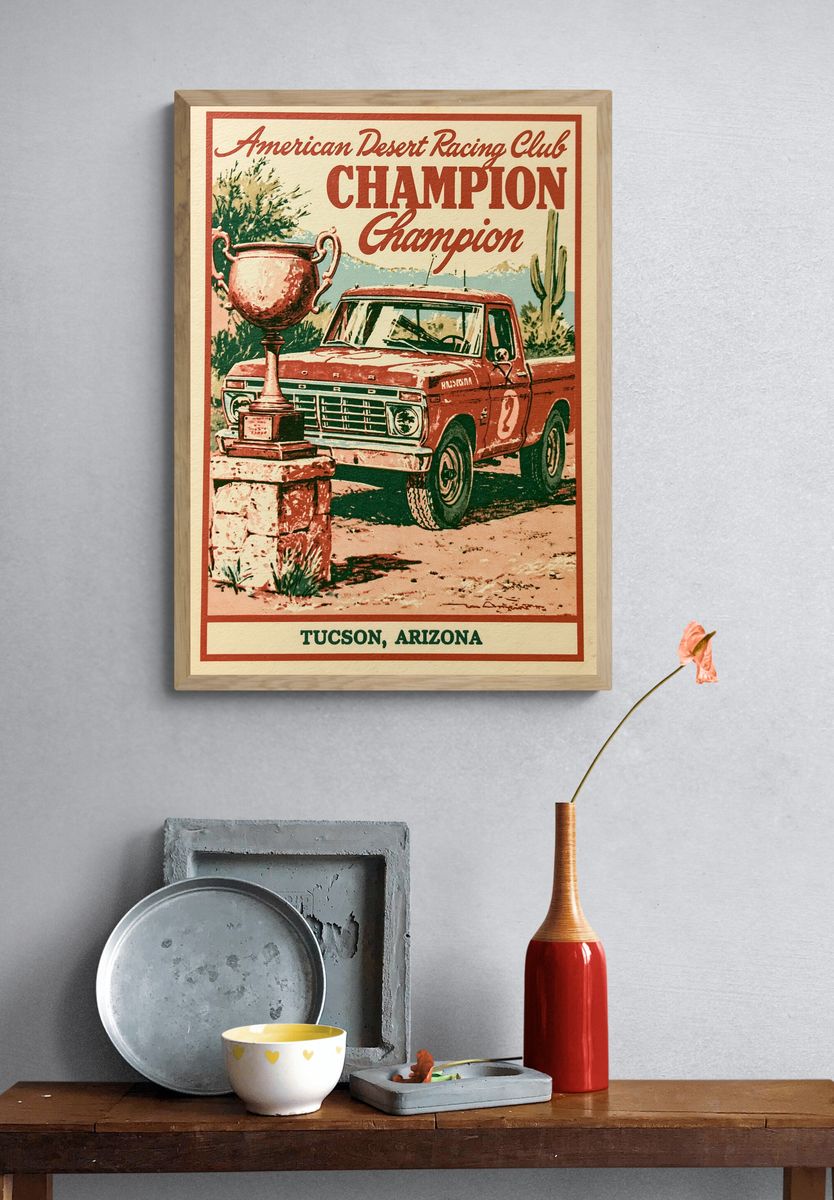 American Desert Racing Club Vintage Poster. — room view 3