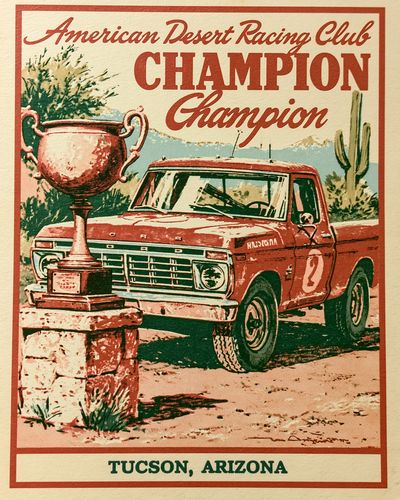 American Desert Racing Club Vintage Poster. poster